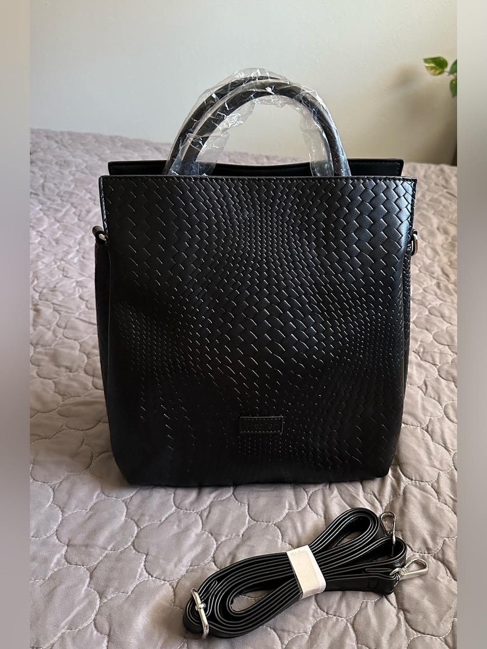 Frazier NWT Classic Black Woven Tote Bag - Workbag Laptopbag